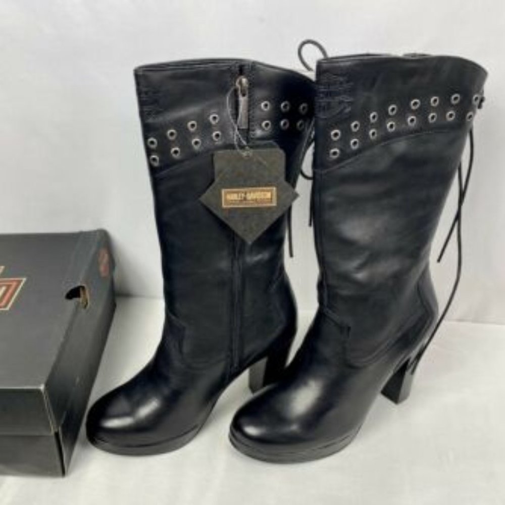 Harley Davidson D85424 AUTUMN Black Boots Womens 7M VINTAGE New With Tags & Box